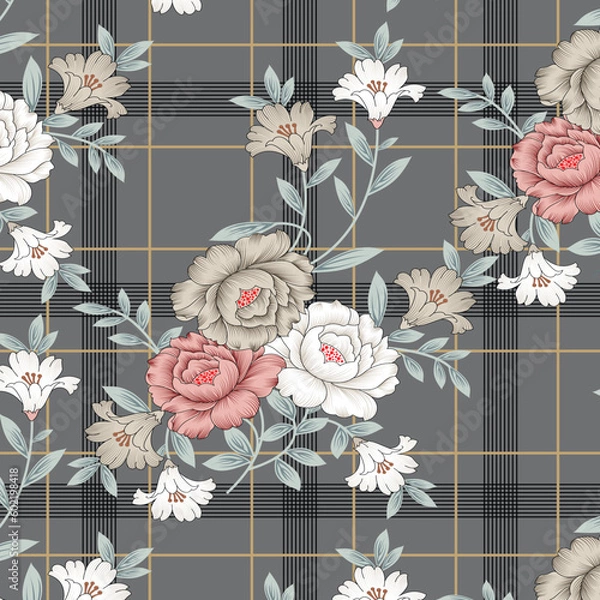 Obraz seamless vector flower design on background