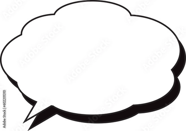 Fototapeta 雲形吹き出し　影付き　白塗り
