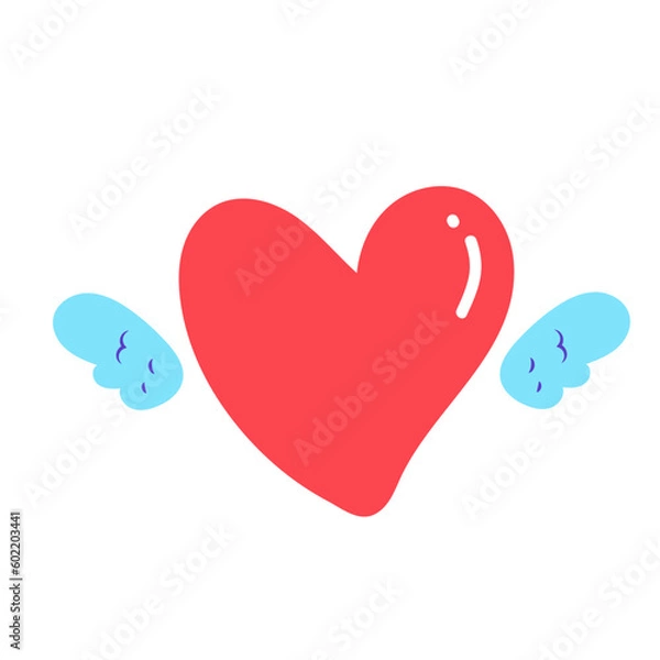 Fototapeta hearts with wing