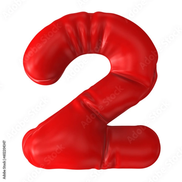 Fototapeta Number With Font 3D Render