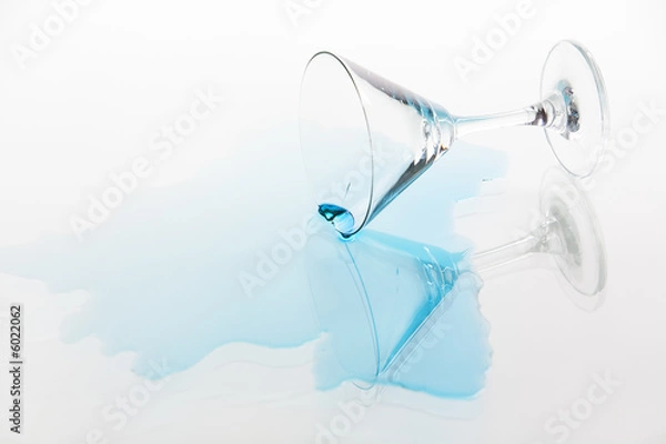Obraz Dropped glass with blue liquid