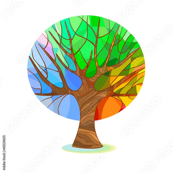 Fototapeta Stylized tree - four seasons