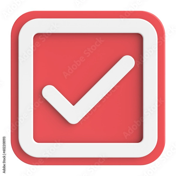 Fototapeta 3D checkbox. Check mark. 3D illustration.