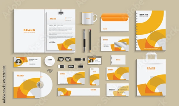Obraz corporate identity template with digital elements. Vector company style for brand book and guideline.	
Modern Simple business stationery set.