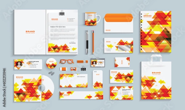Obraz corporate identity template with digital elements. Vector company style for brand book and guideline.	
Modern Simple business stationery set.