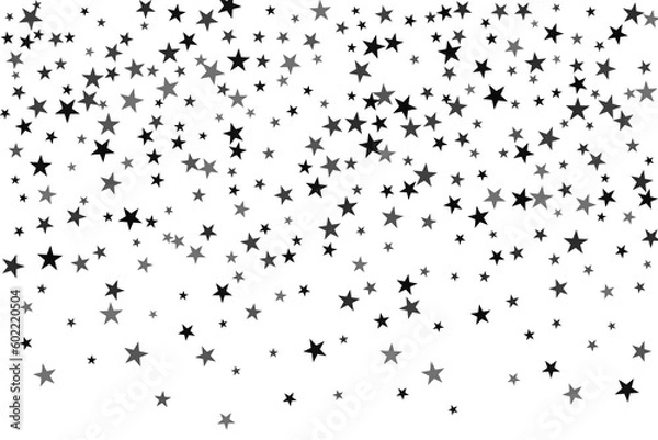 Obraz Star confetti. Silver casual confetti background. Bright design pattern.