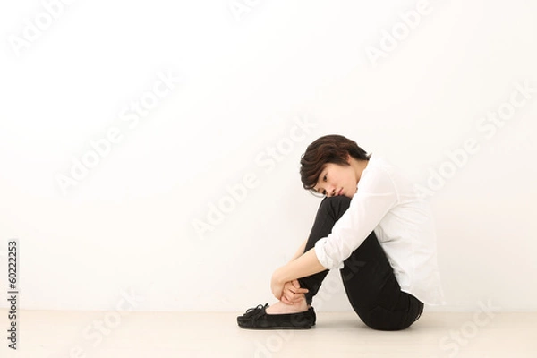 Obraz 体育座りの女性