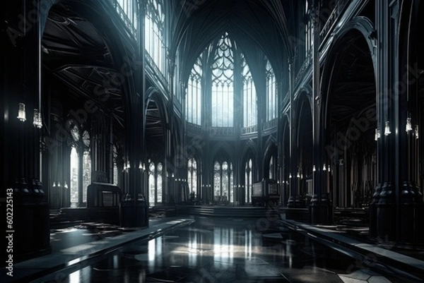 Obraz Hi-Tech Gothic Interior Generative AI