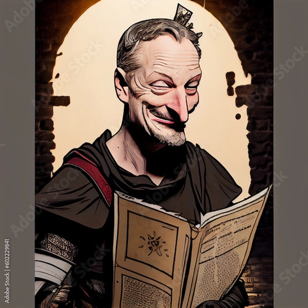 Obraz King Arthur style man portrait