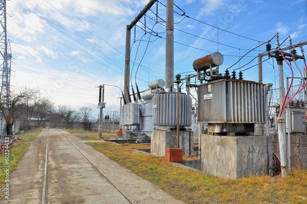 Obraz High-voltage transformers with switch and connectors