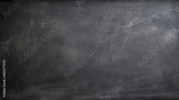 Fototapeta A blank black chalkboard style texture background. A.I. generated.