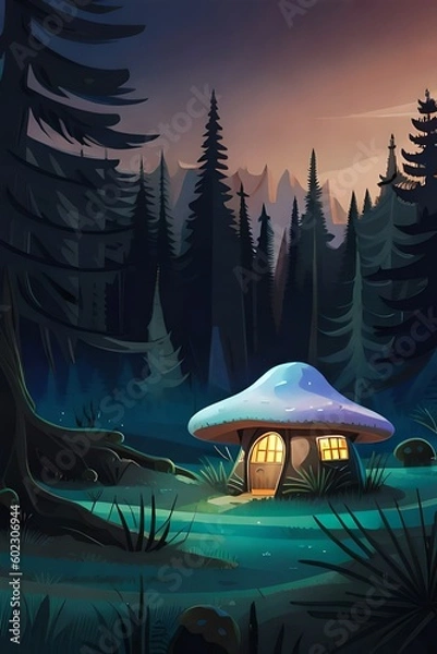 Obraz sunset in the forest