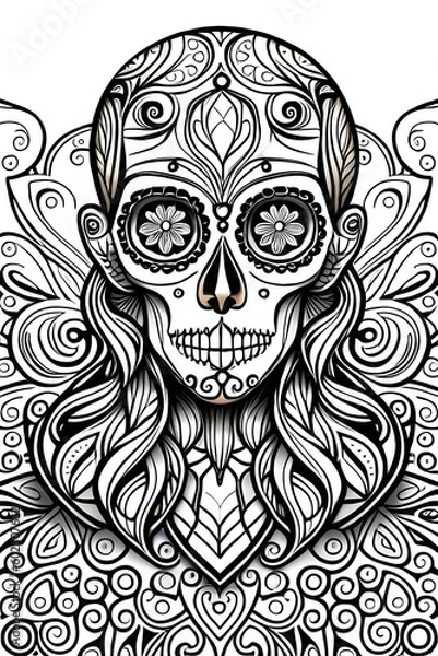 Fototapeta skull with wings