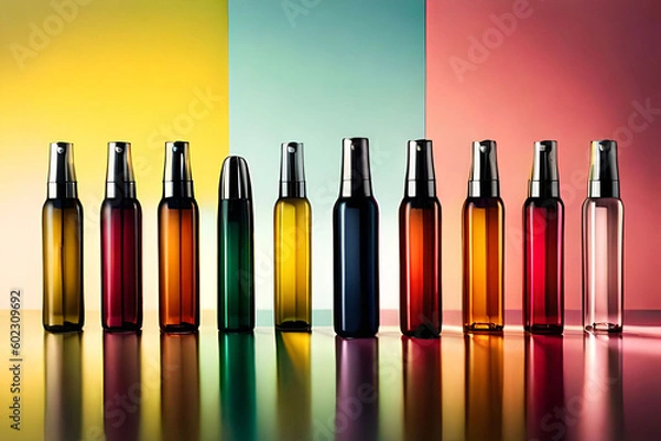 Obraz bottles on a shelf Generative Ai