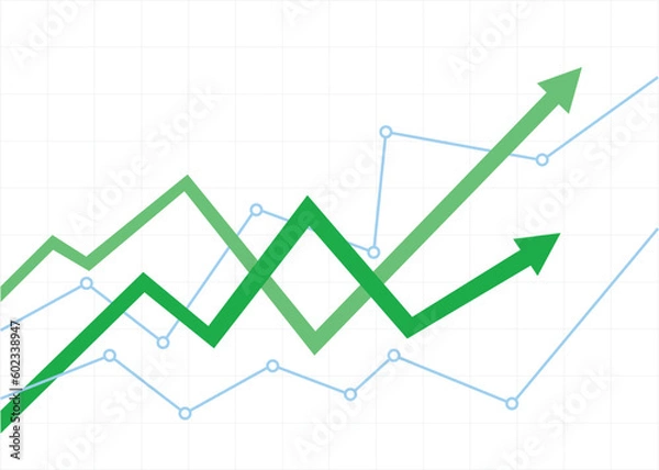 Obraz two arrows pointing up represent financial chart