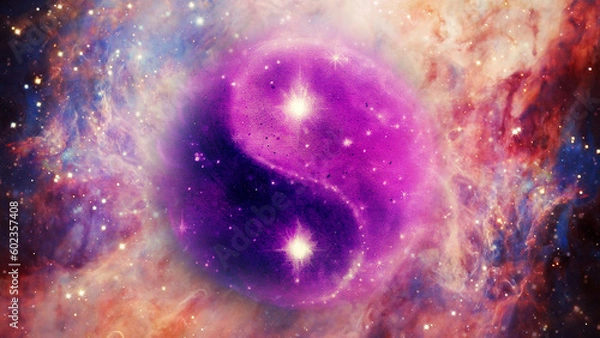 Fototapeta Yin Yang symbol on cosmic space.