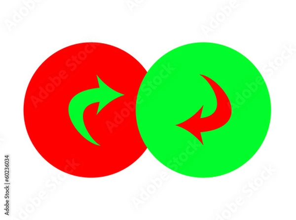 Obraz Green and red arrow