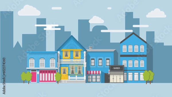 Obraz city building houses.