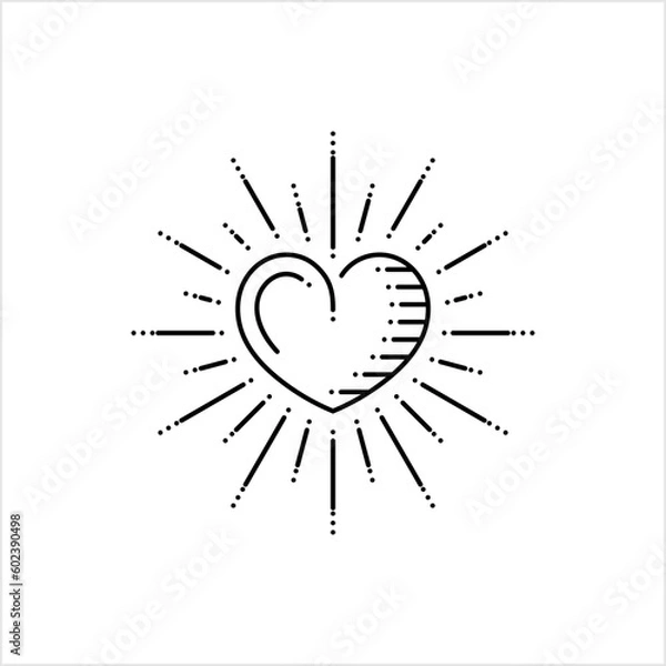 Obraz Heart Monoline Style Icon, Love Emotion Sign, Valentine Day