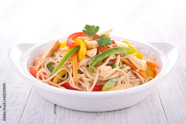 Obraz fried noodles with vegetables
