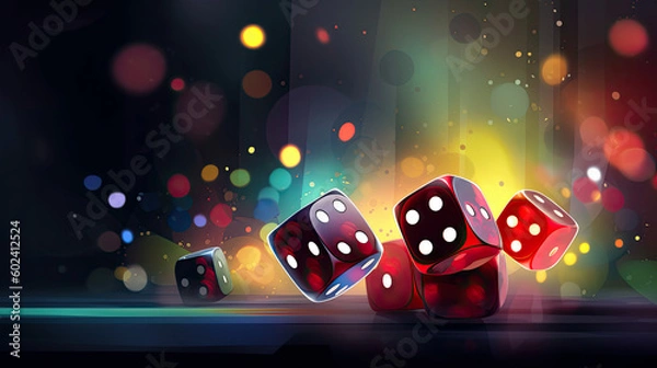 Obraz Casino online gambling banner background, generative ai