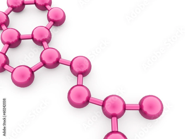 Obraz Pink molecule concept rendered on white