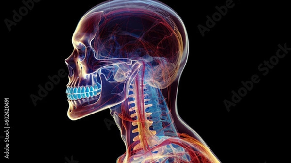 Obraz anatomical representation of the skeleton of the head