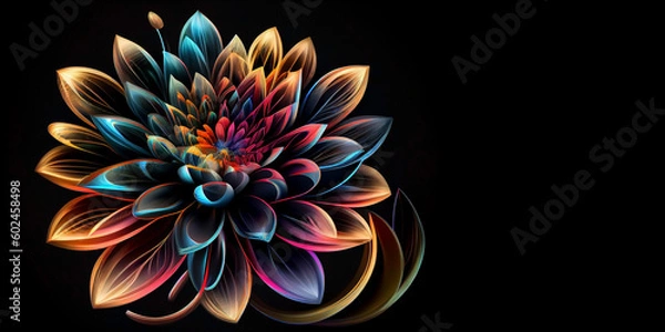 Fototapeta Magic glowing flower. Generative AI