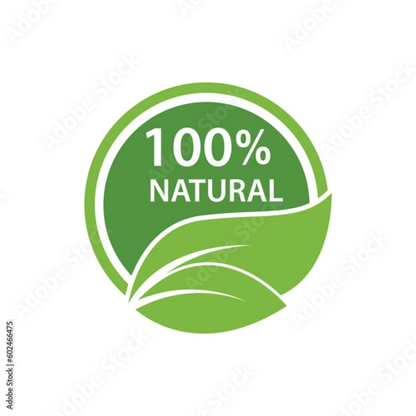 Fototapeta Natural Label Isolated , Vector Illustration