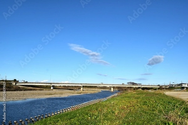 Obraz 【埼玉県坂戸市】高麗川河川敷 高麗川橋方面