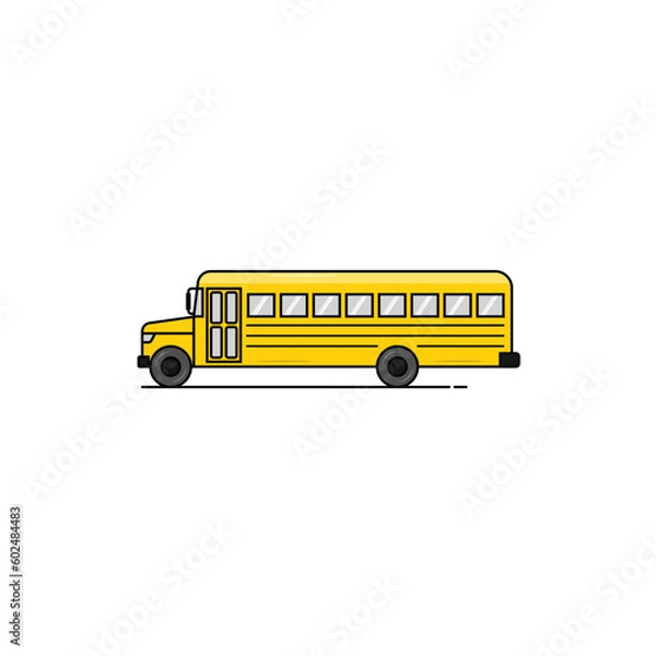 Fototapeta School bus isolated vector graphics