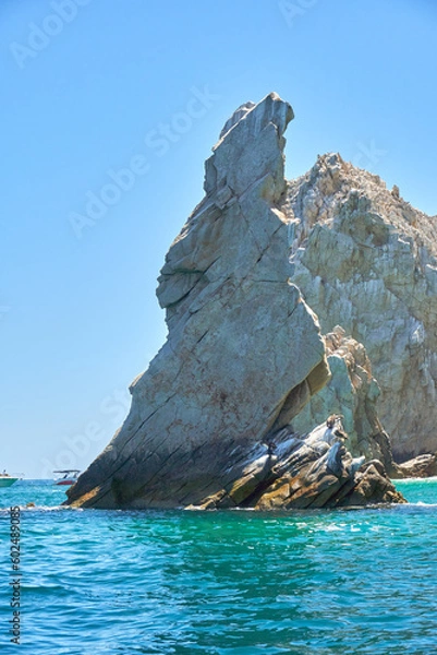 Obraz famous rock over the pacific ocean with the shape of baja california sur. los cabos, mexico.