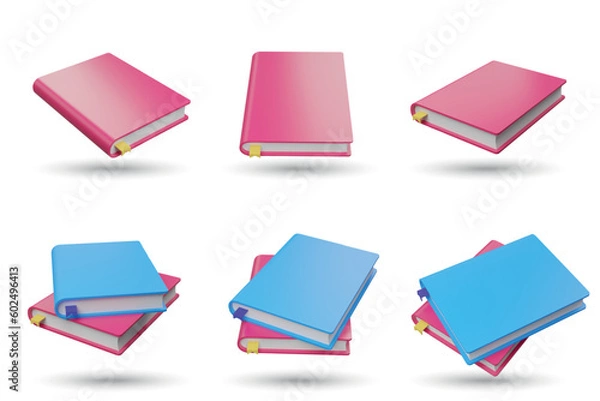 Fototapeta 3d Books icon for web design isolated, Education and online class concept. Eps 10 Vector.
