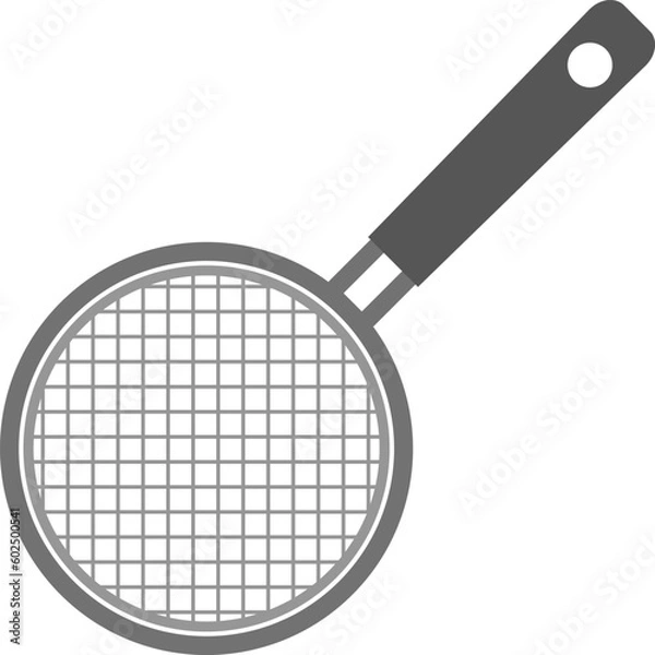 Obraz 網杓子のシンプルなモノクロイラスト