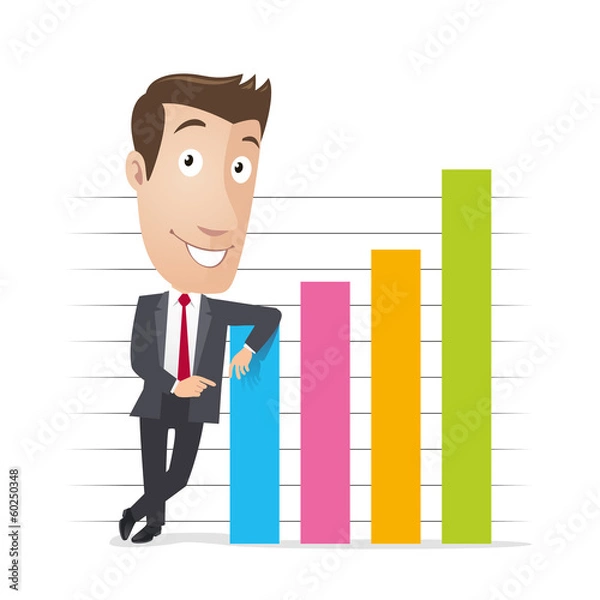 Fototapeta Business character - Statistic graph
