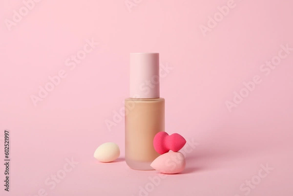 Fototapeta Concept of cosmetic and make up - foundation