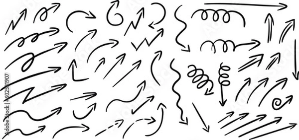 Fototapeta Hand drawn arrow mark icons vector