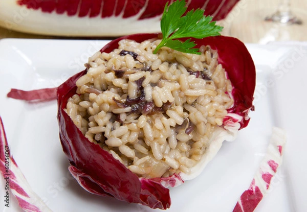 Obraz risotto z cykorią, radicchio