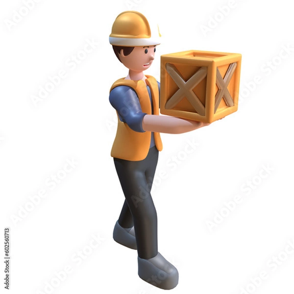 Fototapeta 3D Character industrial workers