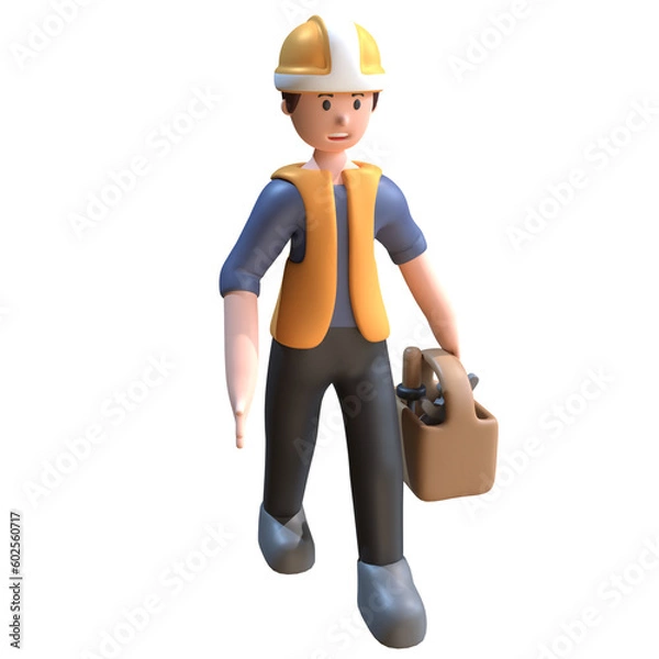 Fototapeta 3D Character industrial workers