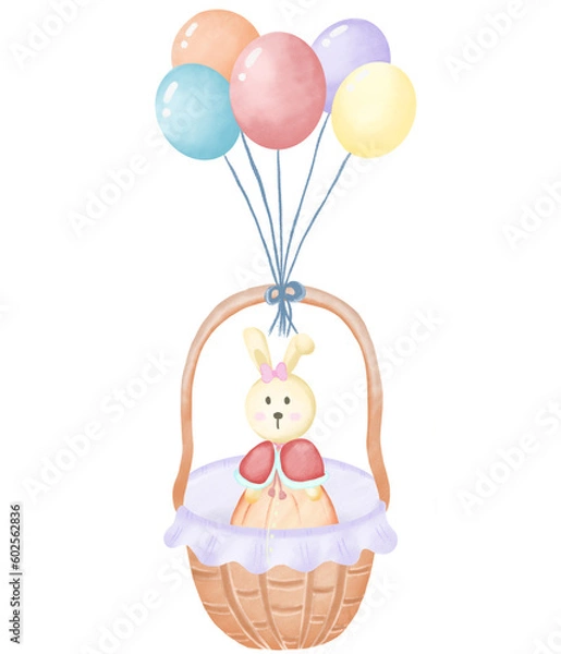 Obraz rabbit and balloon