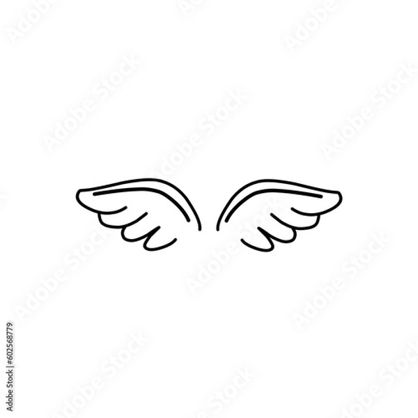 Fototapeta Wings Hand Drawn vector