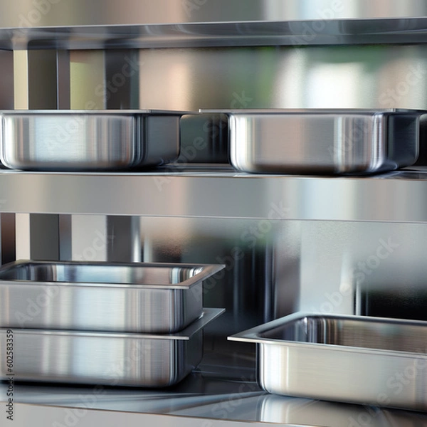 Obraz gros plan sur bac inox