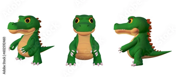 Obraz Cute monster character 3d rendering.