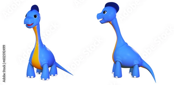 Obraz Cute Brontosaurus character 3d rendering.