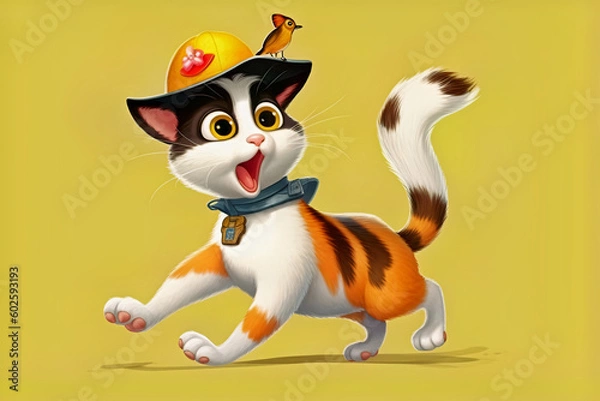 Obraz AI creates cat expression action illustrations.