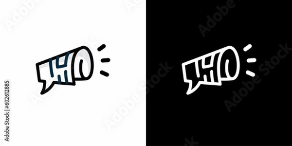 Fototapeta Shout, newspaper logo design, simple, easy to use. vector EPS 10.