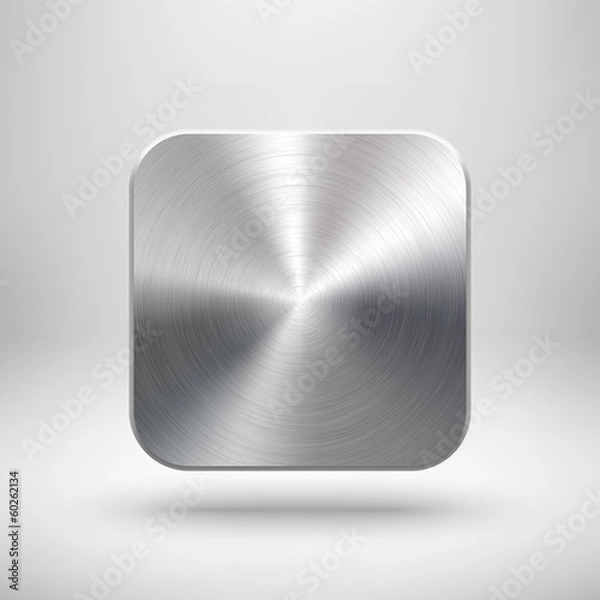 Obraz Abstract App Icon Template with Metal Texture