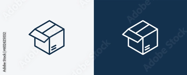 Fototapeta parcel icon. Outline parcel icon from delivery and logistics collection. linear vector isolated on white and dark blue background. Editable parcel symbol.