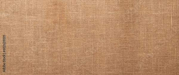 Obraz Jute pattern, rough burlap texture, canvas coarse cloth, brown woven rustic bagging. Natural hessian beige textile texture. Linen fabric backdrop. Threads background. Sackcloth surface, material.